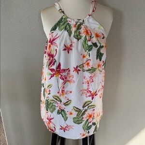 Tommy Bahama Floral Halter Top - White and Pink